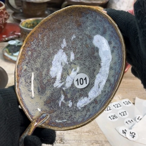 盘蓝**?熠樹日式手捏餐具茶具