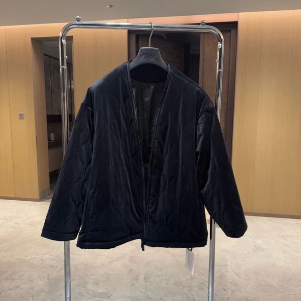 【WUU】丝绒质感拉链加棉外套棉服