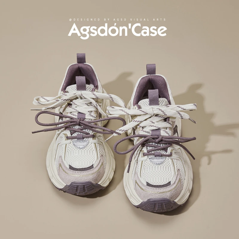 奥古狮登老爹鞋女款2025新款夏季网面透气厚底增高休闲运动鞋爆款