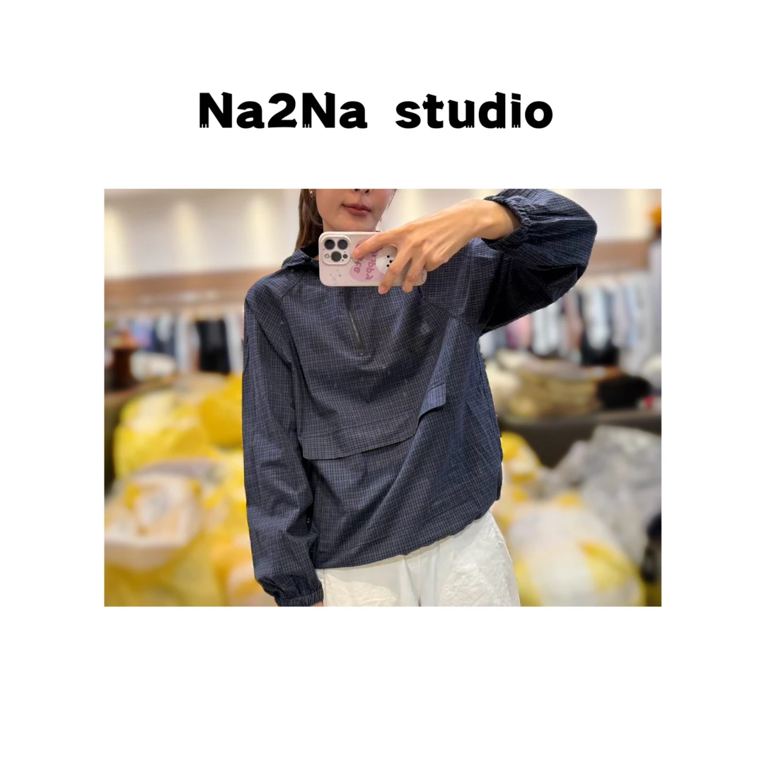 Na2Na 东大门 小格子连帽衬衣（No退换）