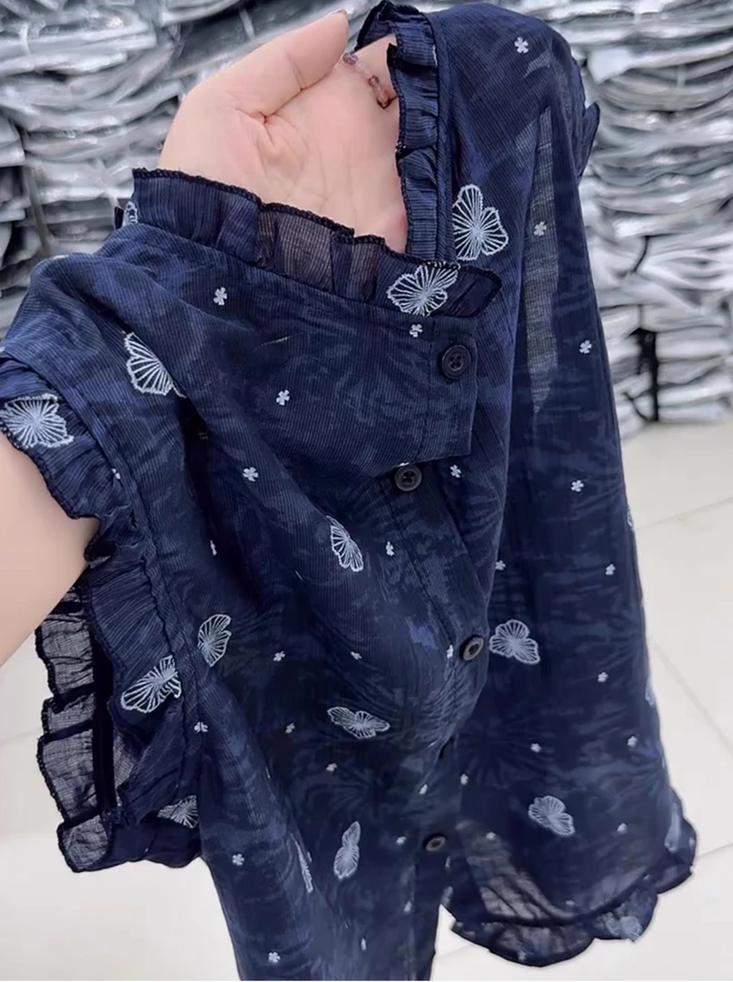 无袖碎花衬衫女夏季2025新款爆款洋气减龄小衫时尚女士小飞袖上衣