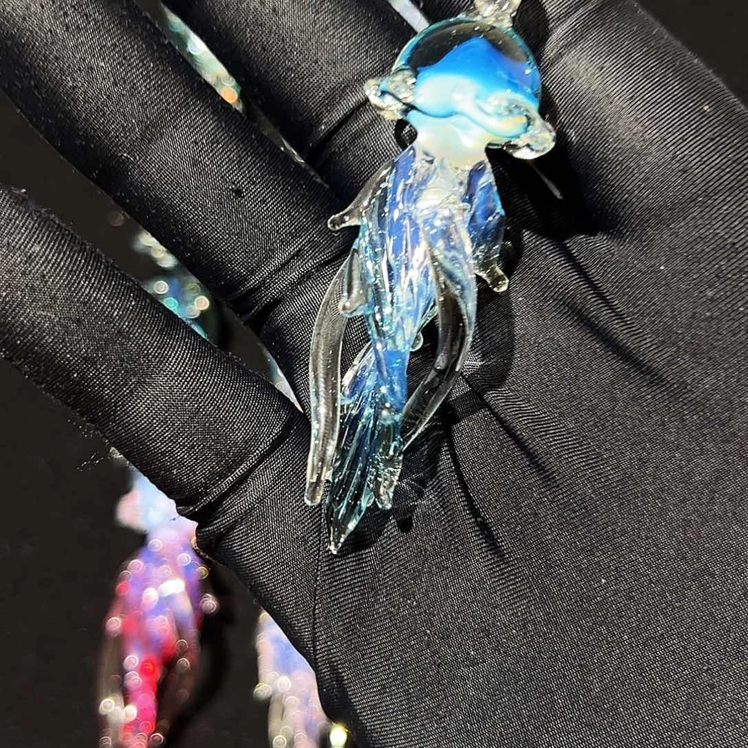 琉璃手工艺品水母西山蓝3号