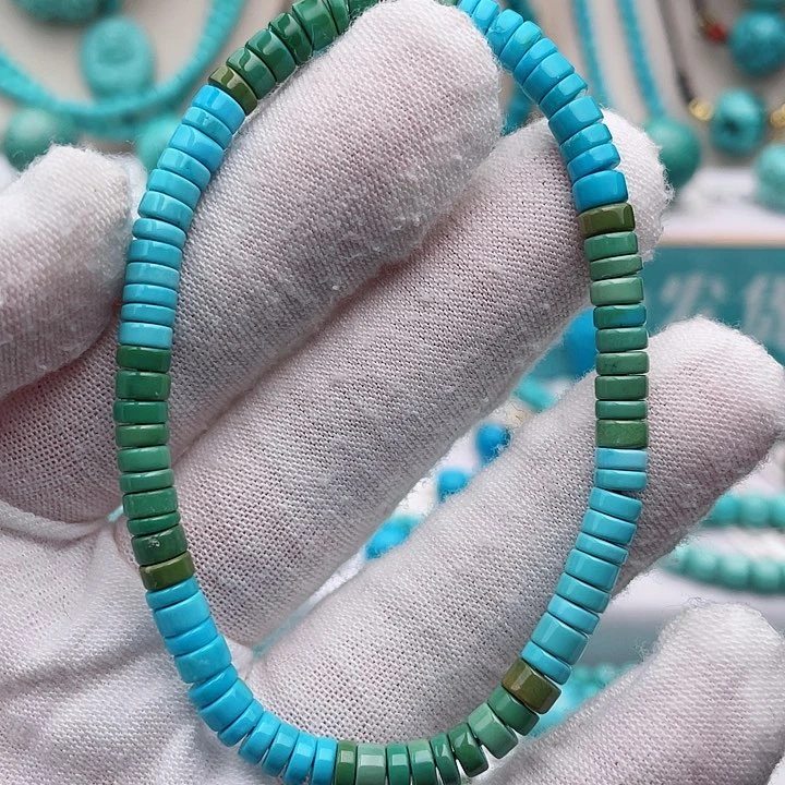 未镶嵌绿松石珠宝奇石4.5mm