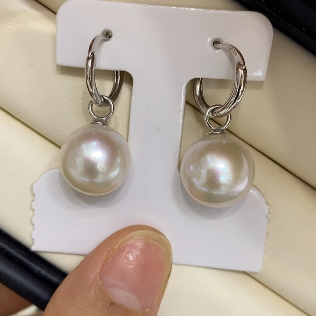 淡水珍珠耳饰银S925镶嵌