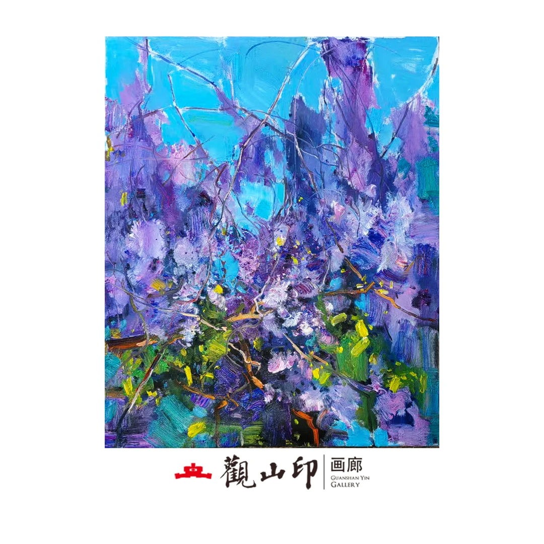 SMK原创手绘风景油画100x80cm美式复古风玄关沙发背景挂画4316