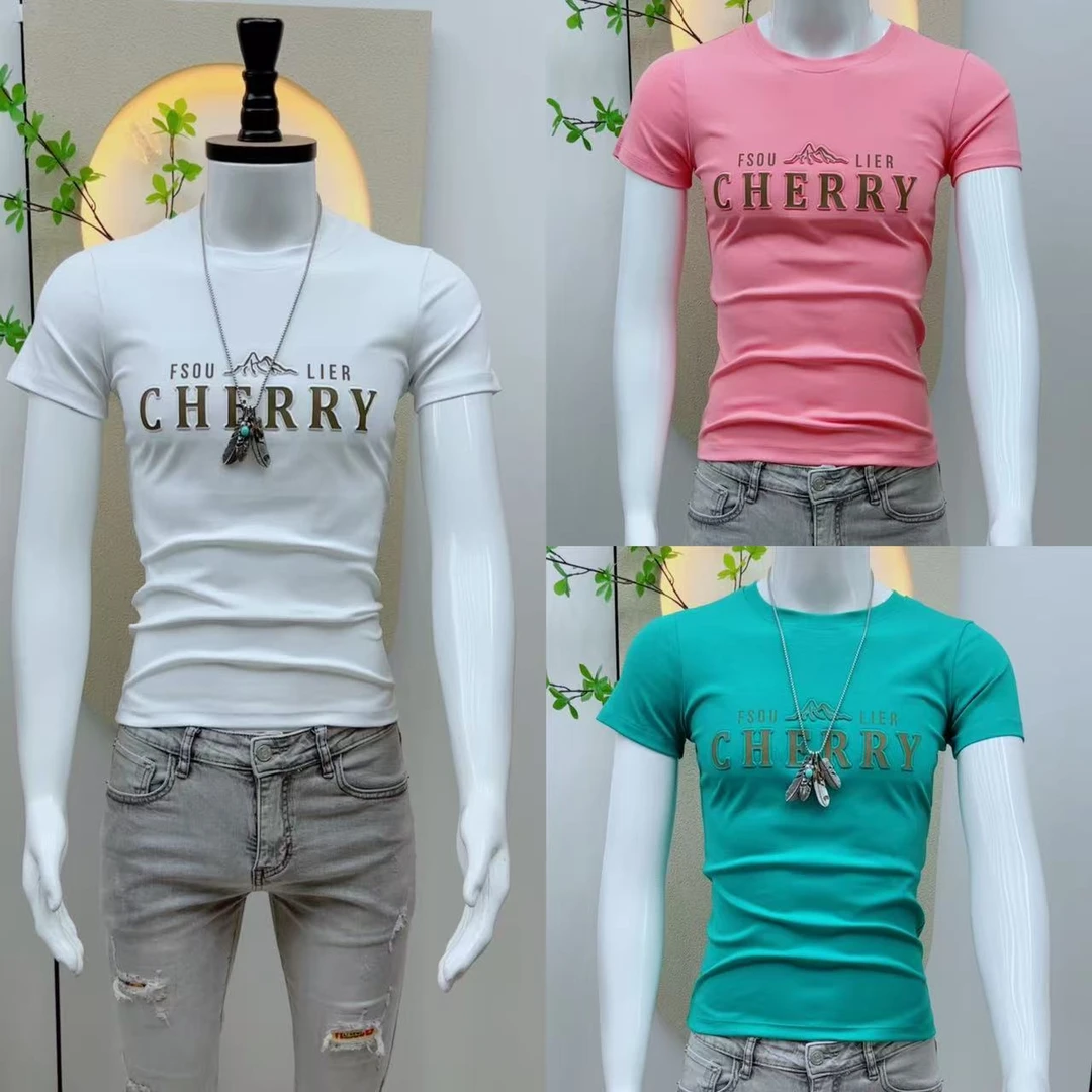 夏季简约帅气T恤百搭潮流修身个性短袖时尚休闲