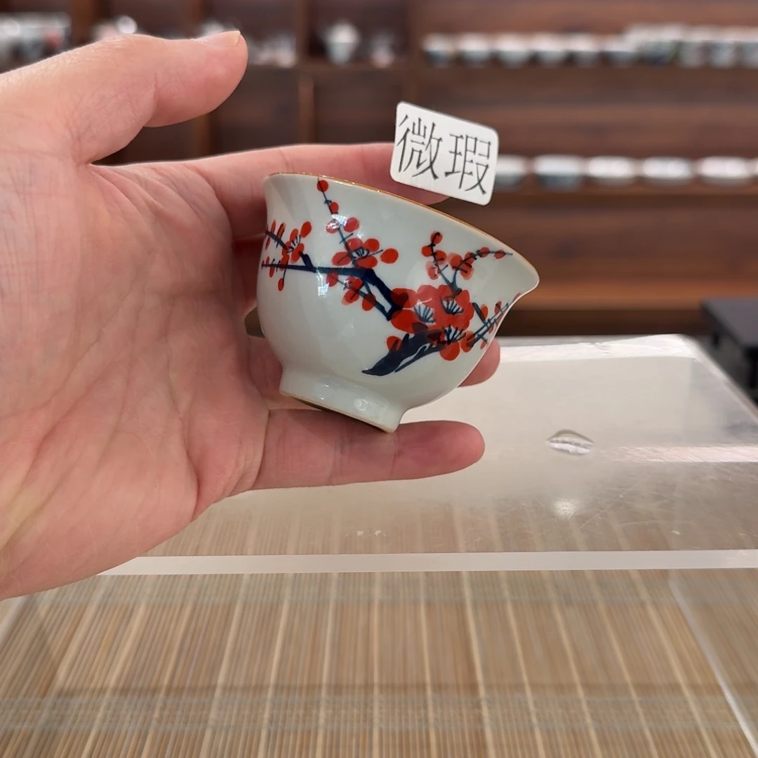 釉下手绘茶具微瑕