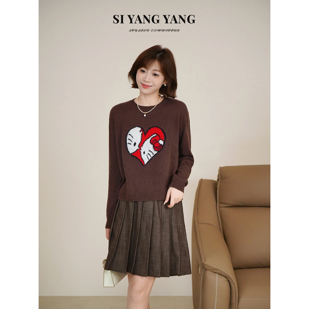 斯洋洋SIYANG 51%绵羊毛4.3%山羊绒减龄气质百搭毛衣MY508C081SYY