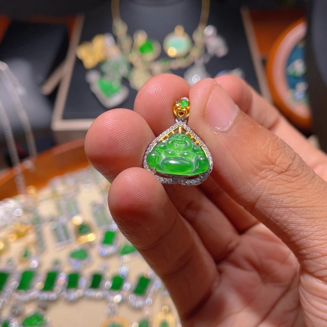 翡翠银S925镶嵌颈饰