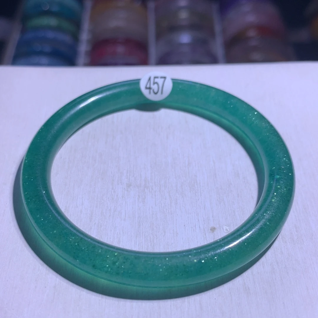 手镯银S925镶嵌水晶蓝绿草莓晶57.8圈457