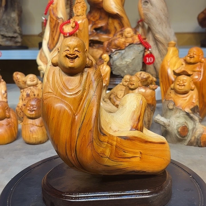 柏木太行崖柏弥勒佛