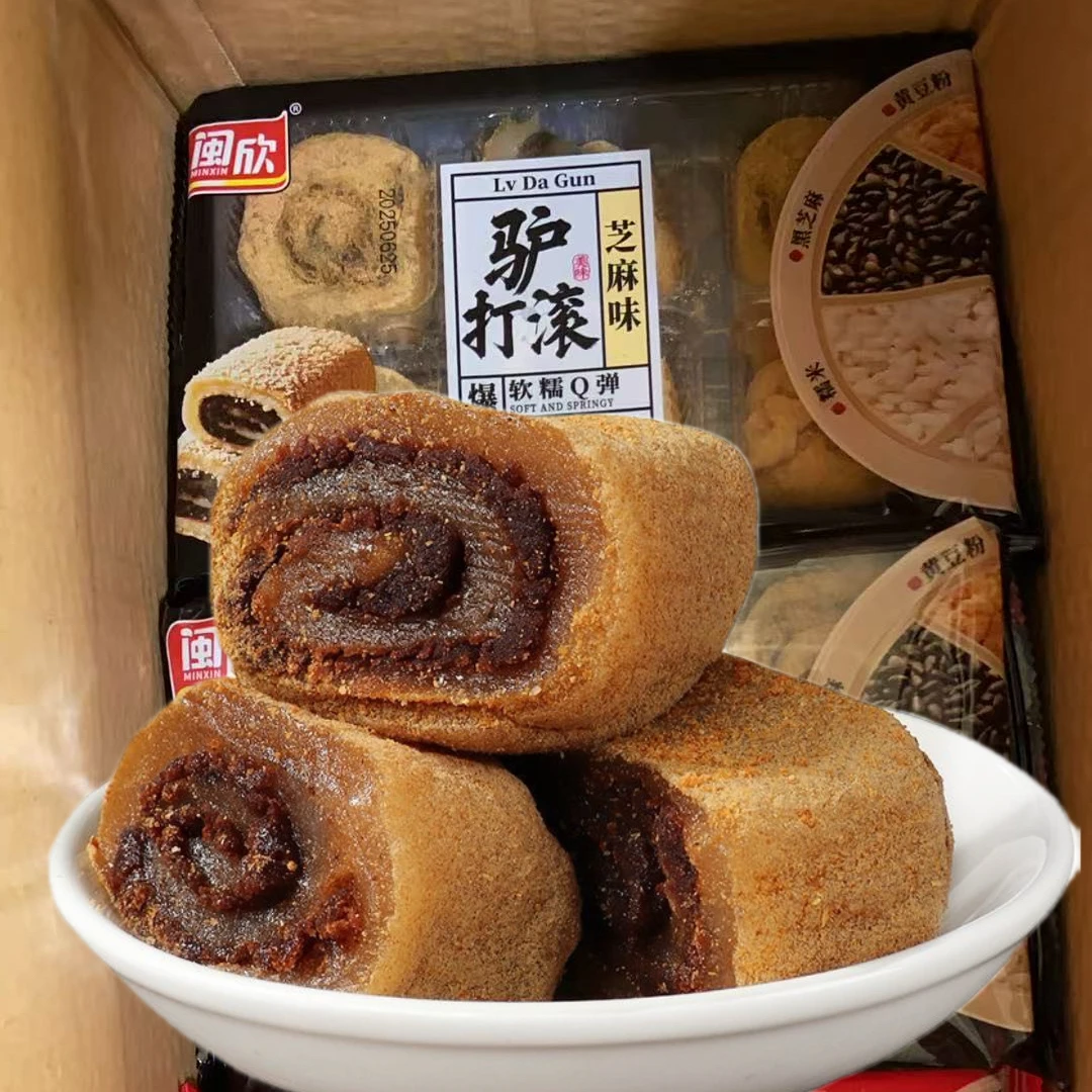 【到手12个】正宗驴打滚豆面卷打糕东北特产麻薯大福糯叽叽零食整箱