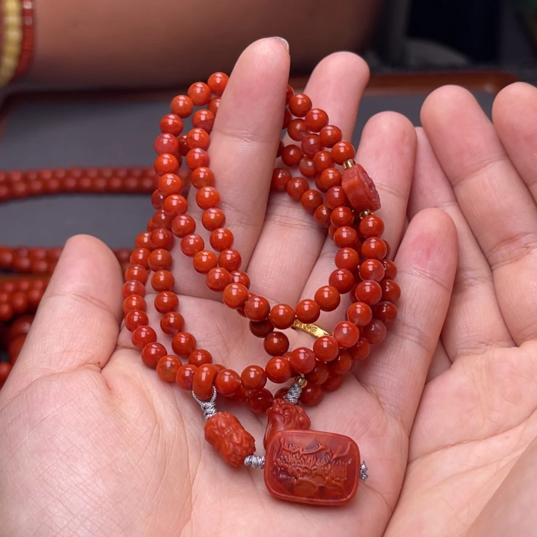 南红玛瑙配饰卡5毫米➕未镶嵌