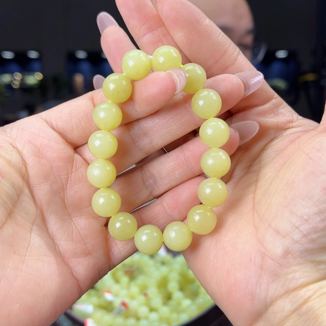 未镶嵌手串和田玉天然和田玉新疆若羌黄口料12