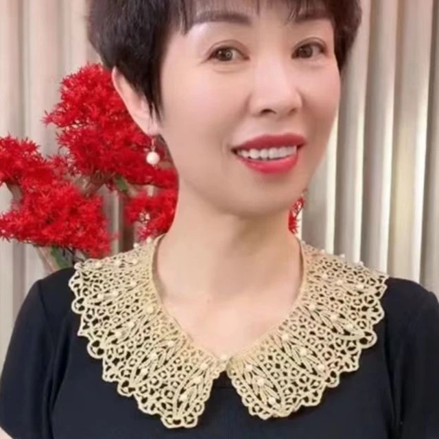 【贝珠蕾丝假领】韩版花边女士镂空木棉丝披肩秋冬假领子围脖百搭