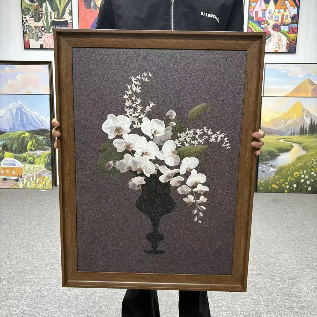 法式复古花卉装饰画客厅沙发背景墙餐厅玄关挂画6080