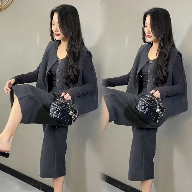 2025秋季新款时尚显瘦气质网红高档套装女高级百搭宽松大码三件套