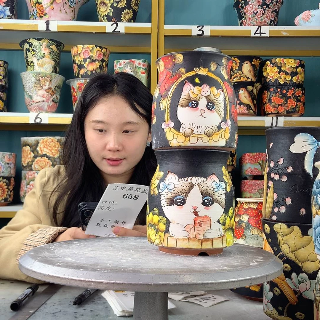 陶景德镇手工花盆658