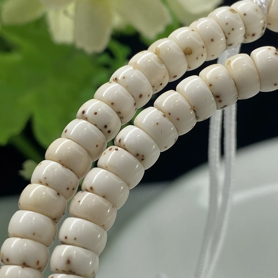 509188精选海南星月菩提火烧云石玉料药片手持长串