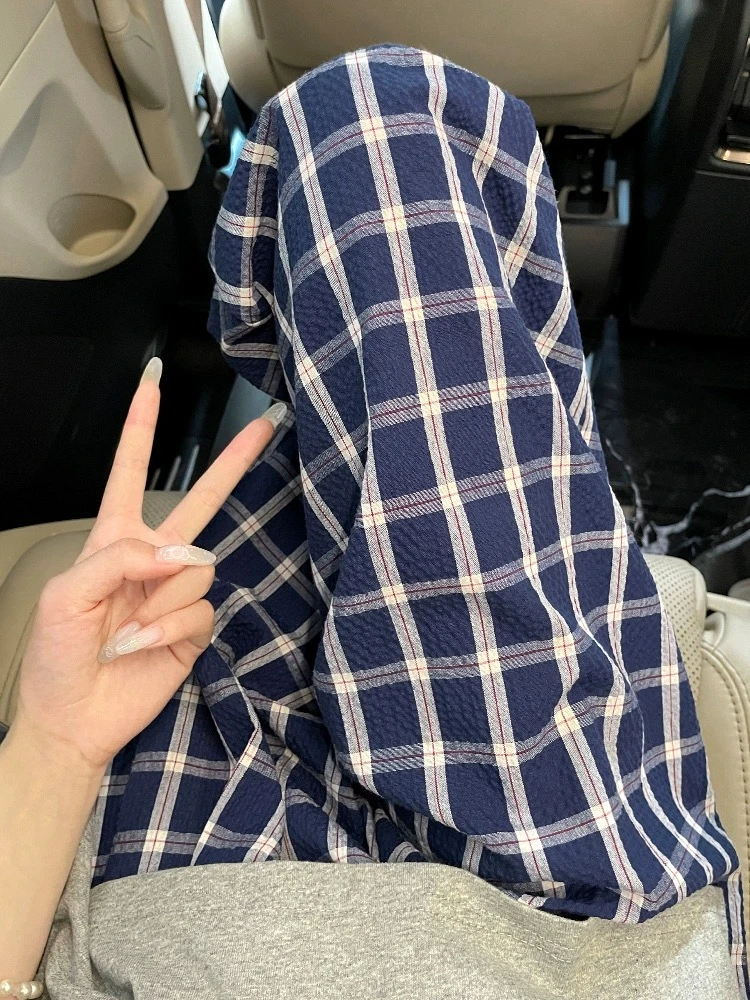 赵露思同款格子裤女175加长180高个子垂感直筒遛弯慵懒拖地阔腿裤