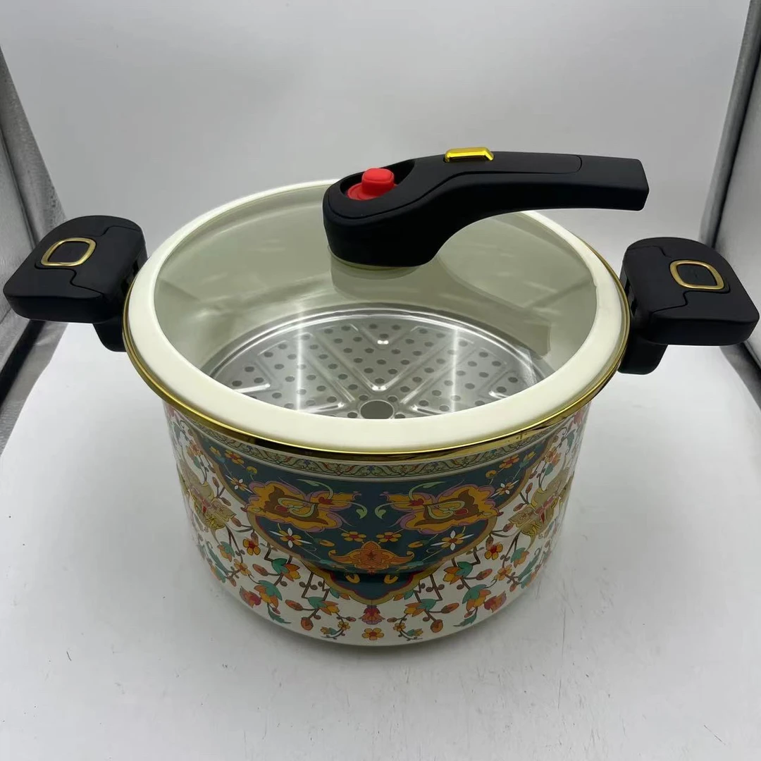 26cm【俄罗斯微压蒸锅】搪瓷珐琅蒸锅炖锅煮锅