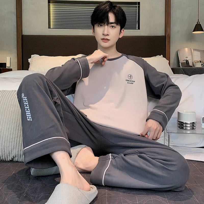 男士德绒睡衣秋冬新款男款加绒加厚保暖套装长袖发热薄绒家居服男