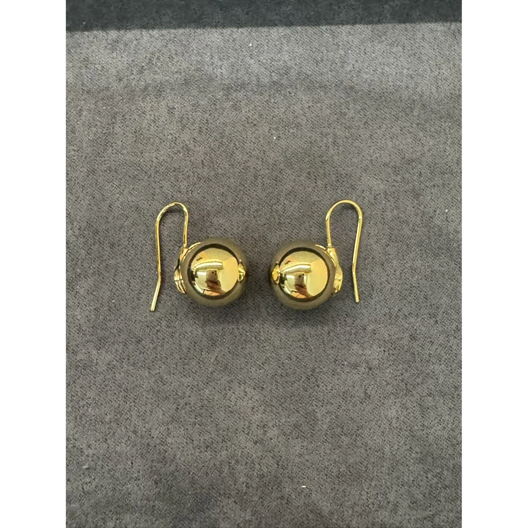 铜合金陶瓷耳饰 小众金球时尚女式耳环