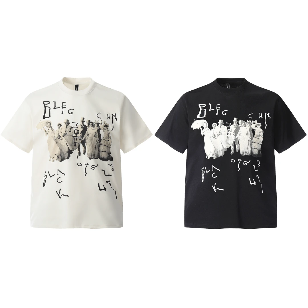 Thanks时尚印花圆领短袖T恤男女夏季胖mm衣服百搭宽松t恤半袖体恤