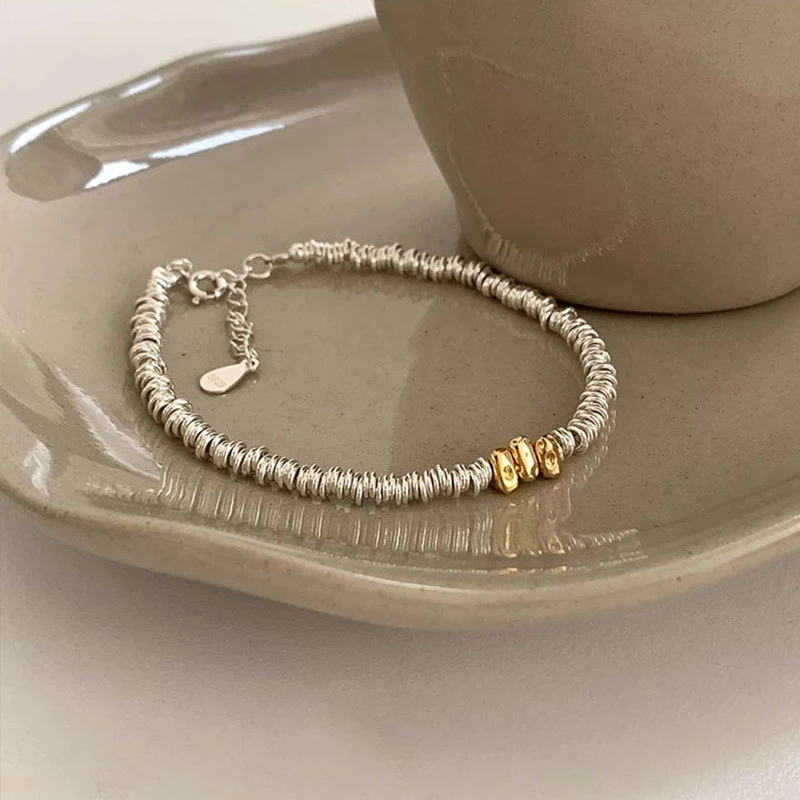 925银银制品 防静电手环爆款碎银子小众轻奢冷淡女简约防静电手环