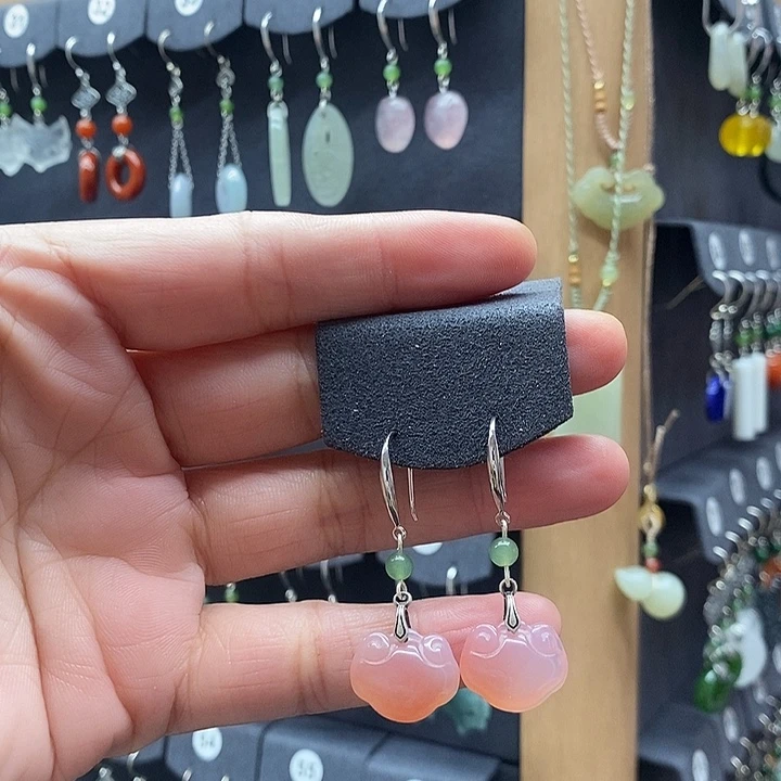 *****玛瑙/玉髓银S925镶嵌耳坠