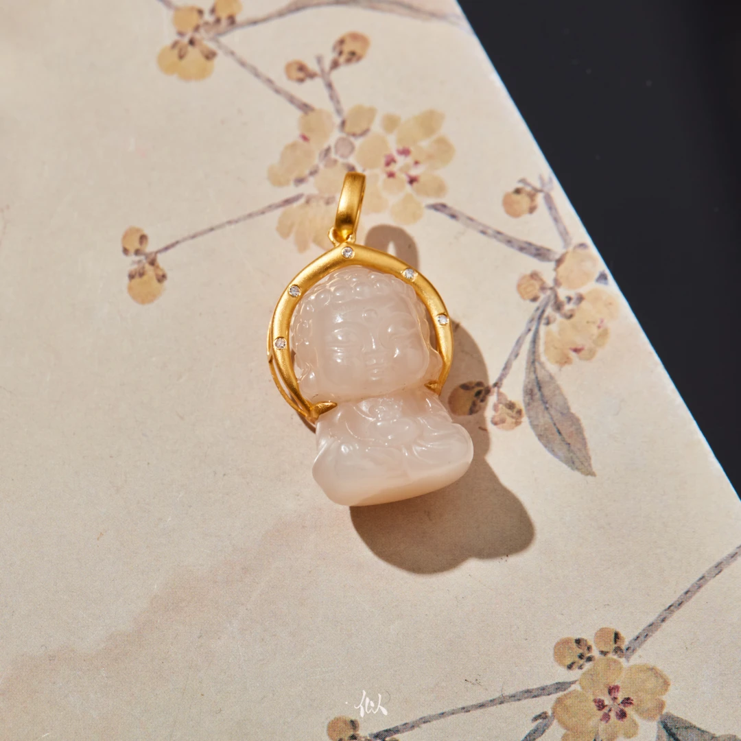 【安渡】·似梓珠宝· 18K药师宝宝佛吊坠 SZCC2402517