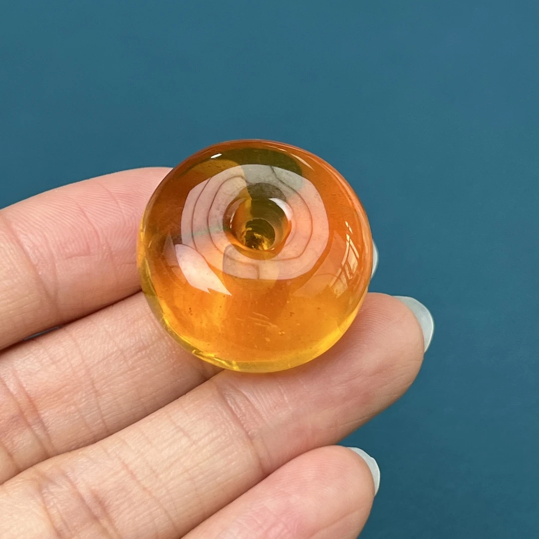 R3404天然原矿蜜蜡 金绞蜜平安扣 25.4*14mm抖音基地质检发货