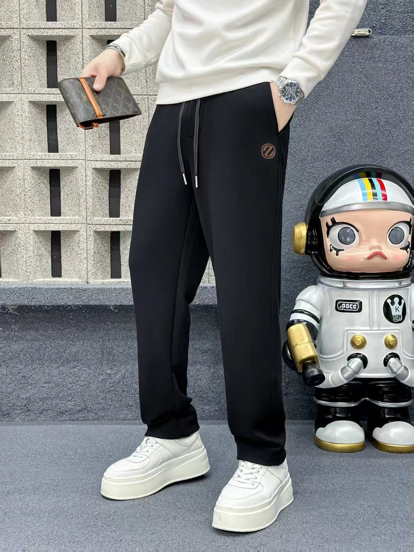 25秋季男士黑色Z字休闲直筒裤25066