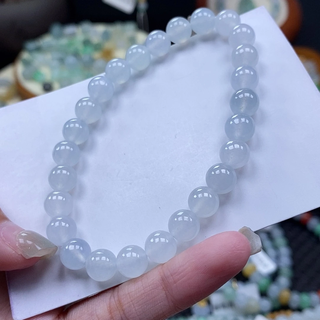 汤***圆翡翠未镶嵌挂件闪