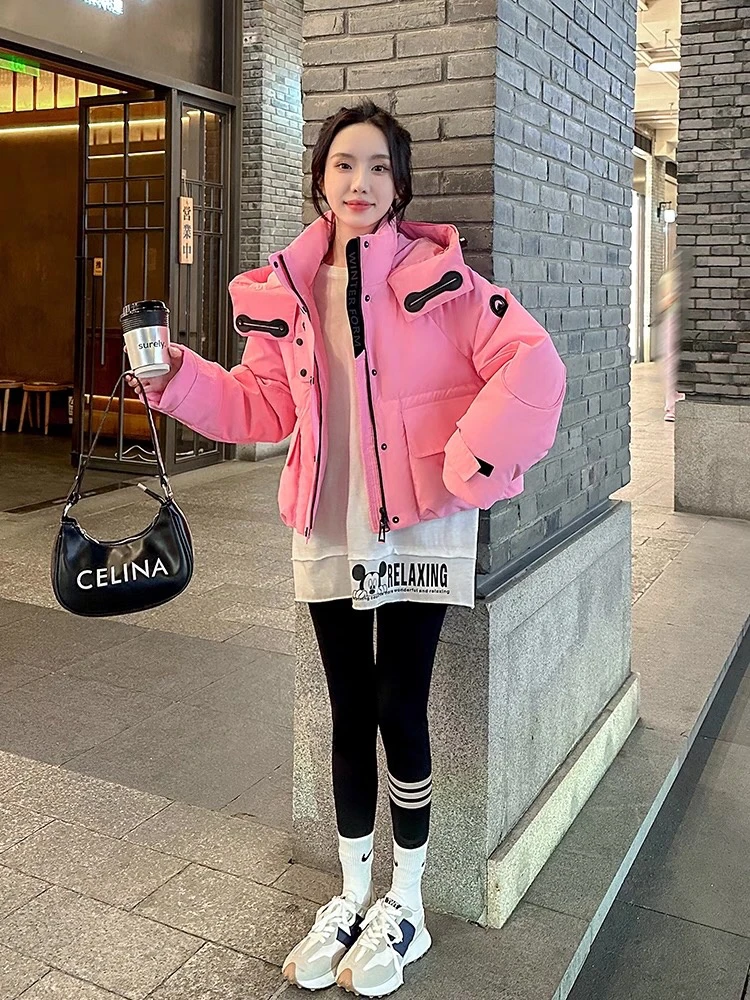 百搭洋气保暖云感时尚潮流宽松长袖短款连帽