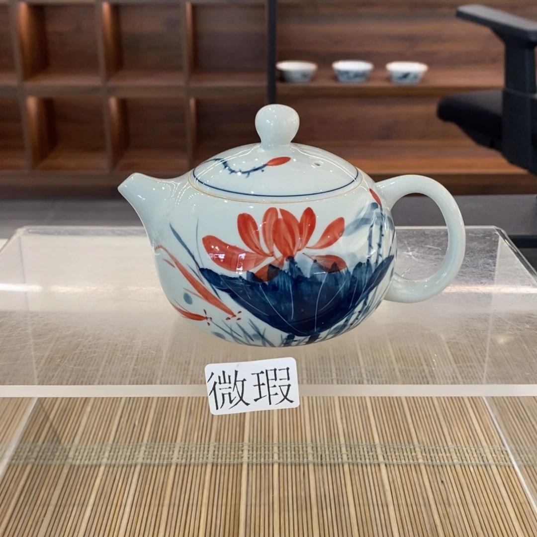 釉下彩老陶泥手工绘制