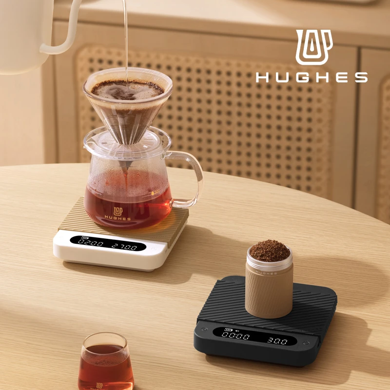 HUGHES/嚣仕高颜值计量计时电子秤手冲咖啡制作计量秤烘焙电子秤