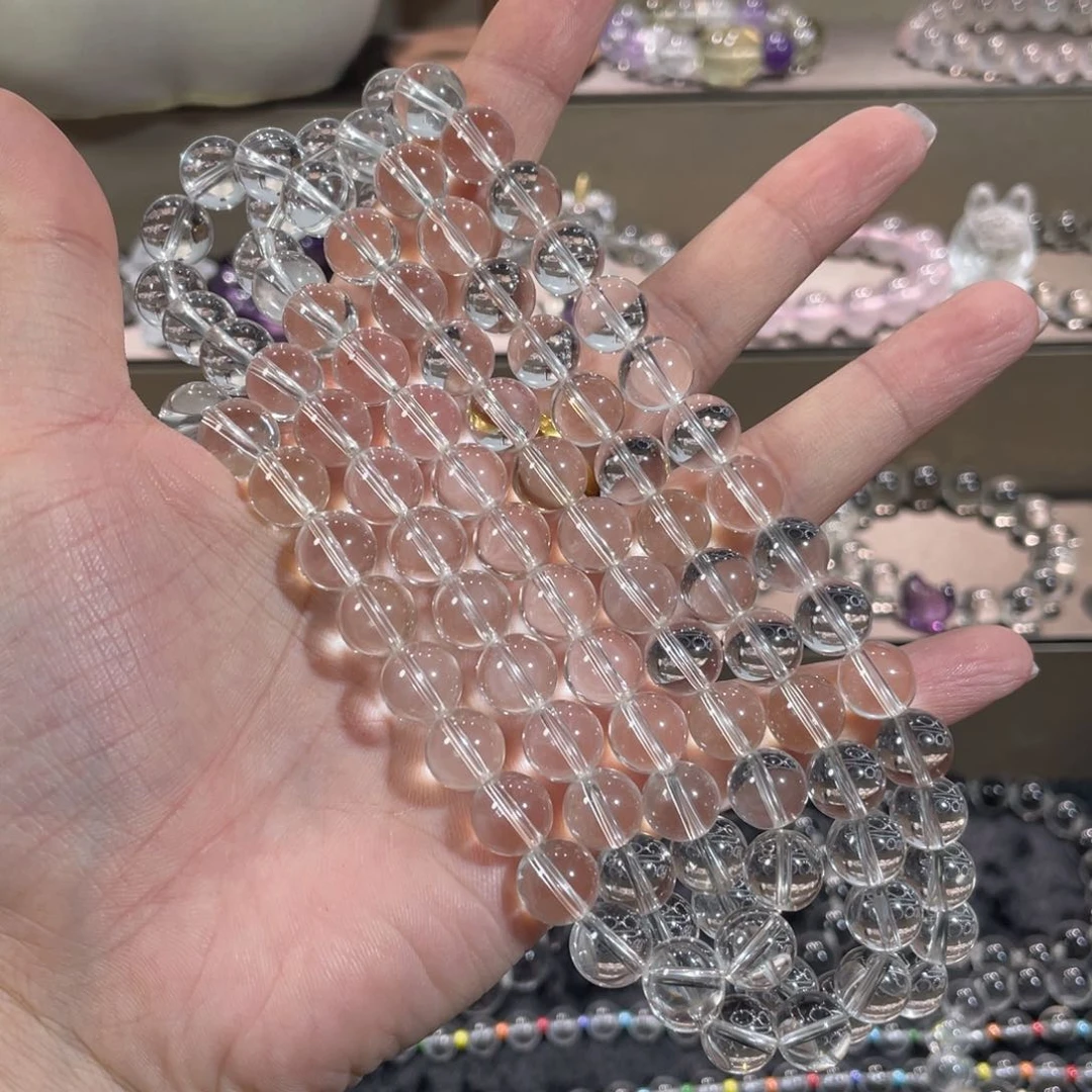 水晶手链未镶嵌108颗10m天然白水晶