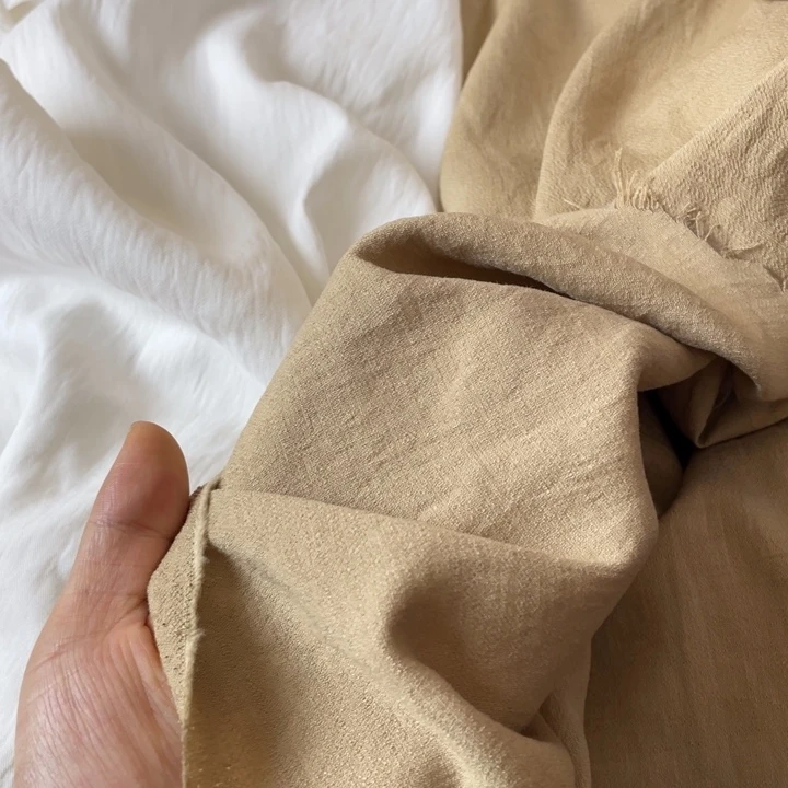 天丝（莱赛尔纤维）卡其色棉麻暗纹2米