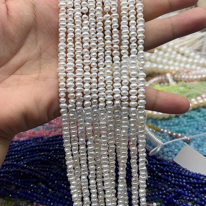 玛瑙/玉髓未镶嵌珠宝半成品一条4.5mm不规则珍珠算盘珠