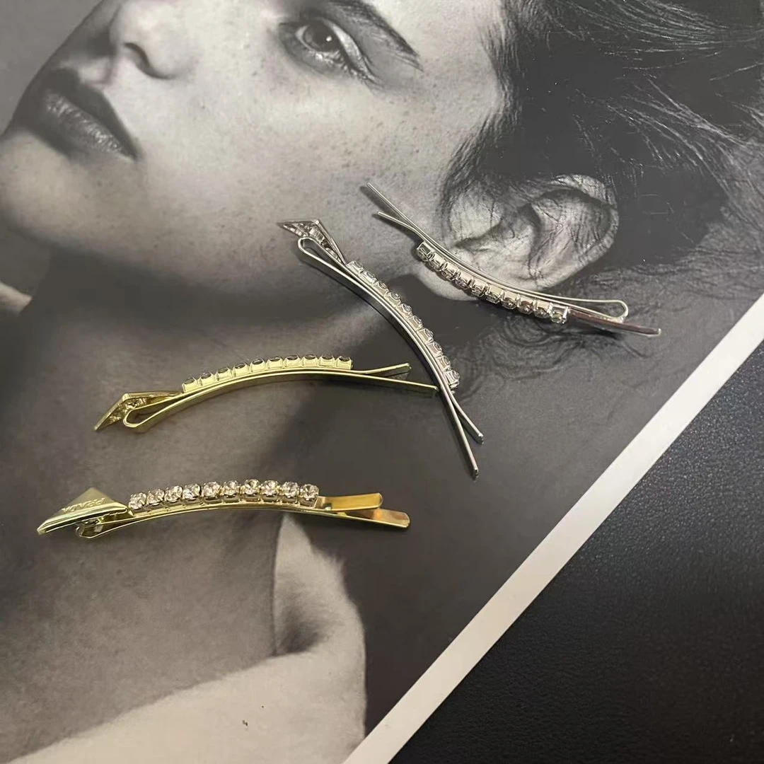 078 P排钻金银一字夹一对装