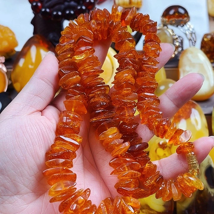 琥珀颈饰未镶嵌项链