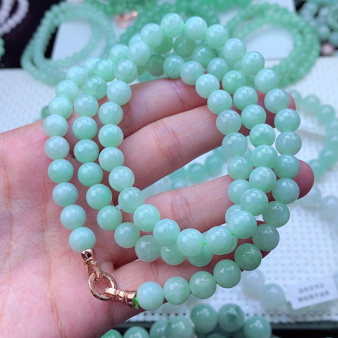 翡翠未镶嵌毛衣链卡8.2