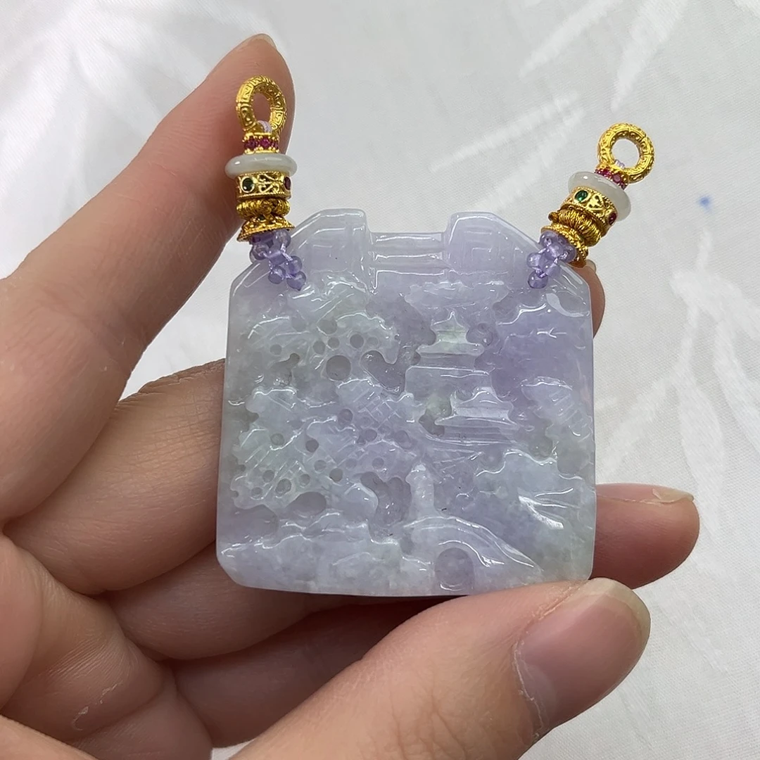 翡翠合金吊坠(赠链)国风