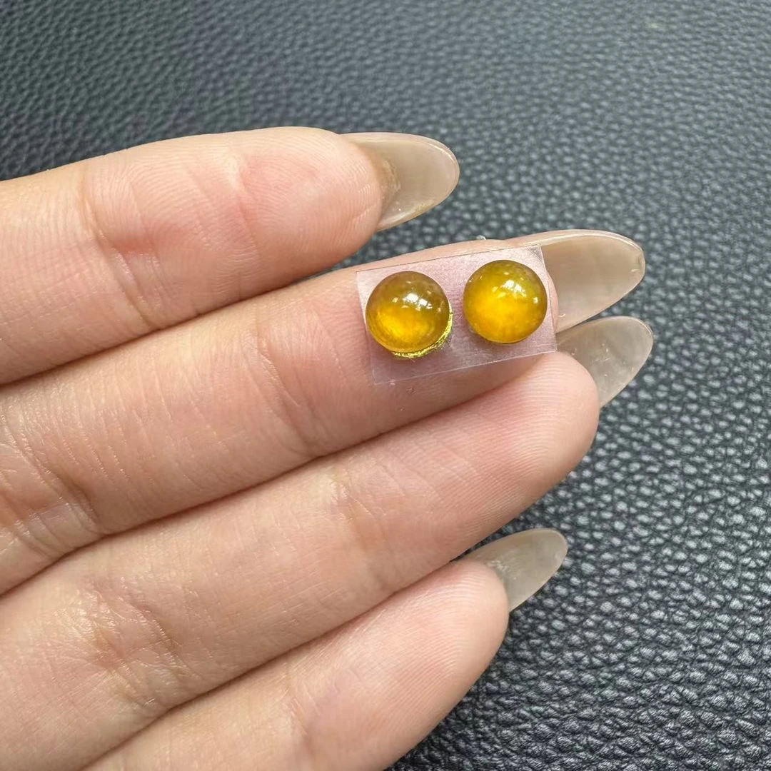 定制翡翠蛋面耳钉镶嵌44