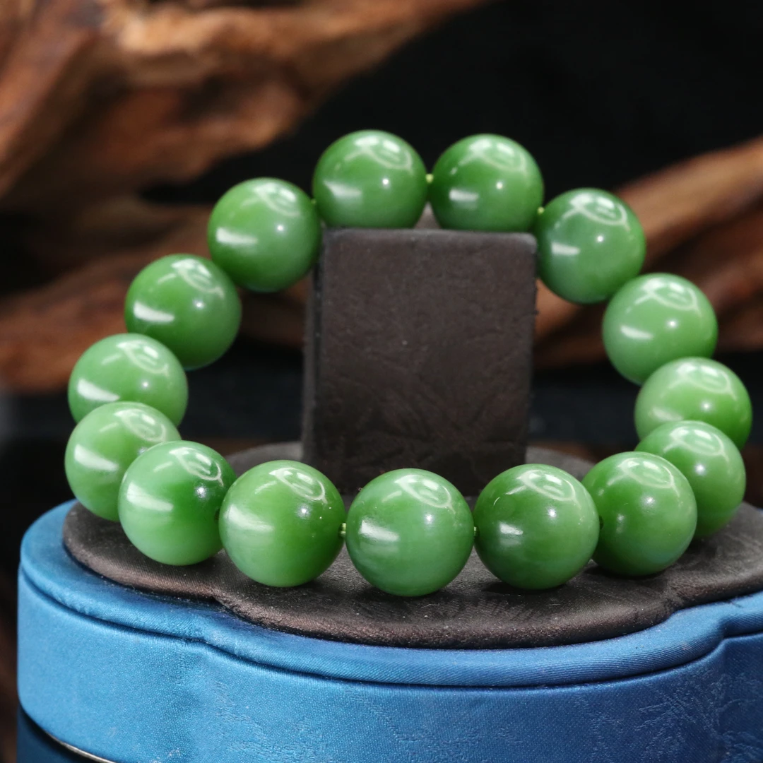 10和田玉俄七碧玉手串/400295北京中保拍卖