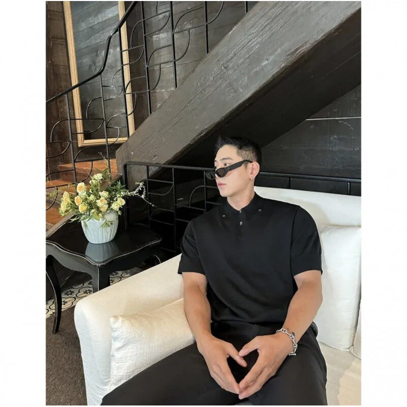 KG男装夏季新款轻薄透气隐形老钱风松弛感针织短袖PPOLO衫