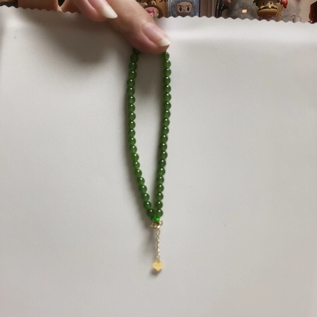 微****手链18K金镶嵌和田玉简单