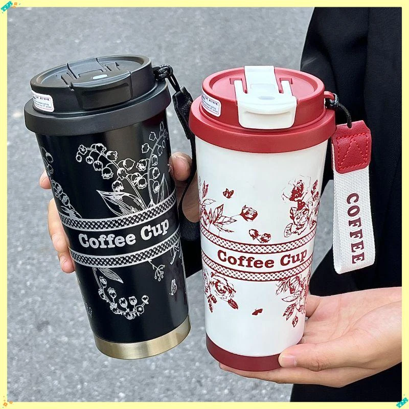 新款高颜值水杯不锈钢保温杯秋冬学生校园杯子办公室便携双饮D619