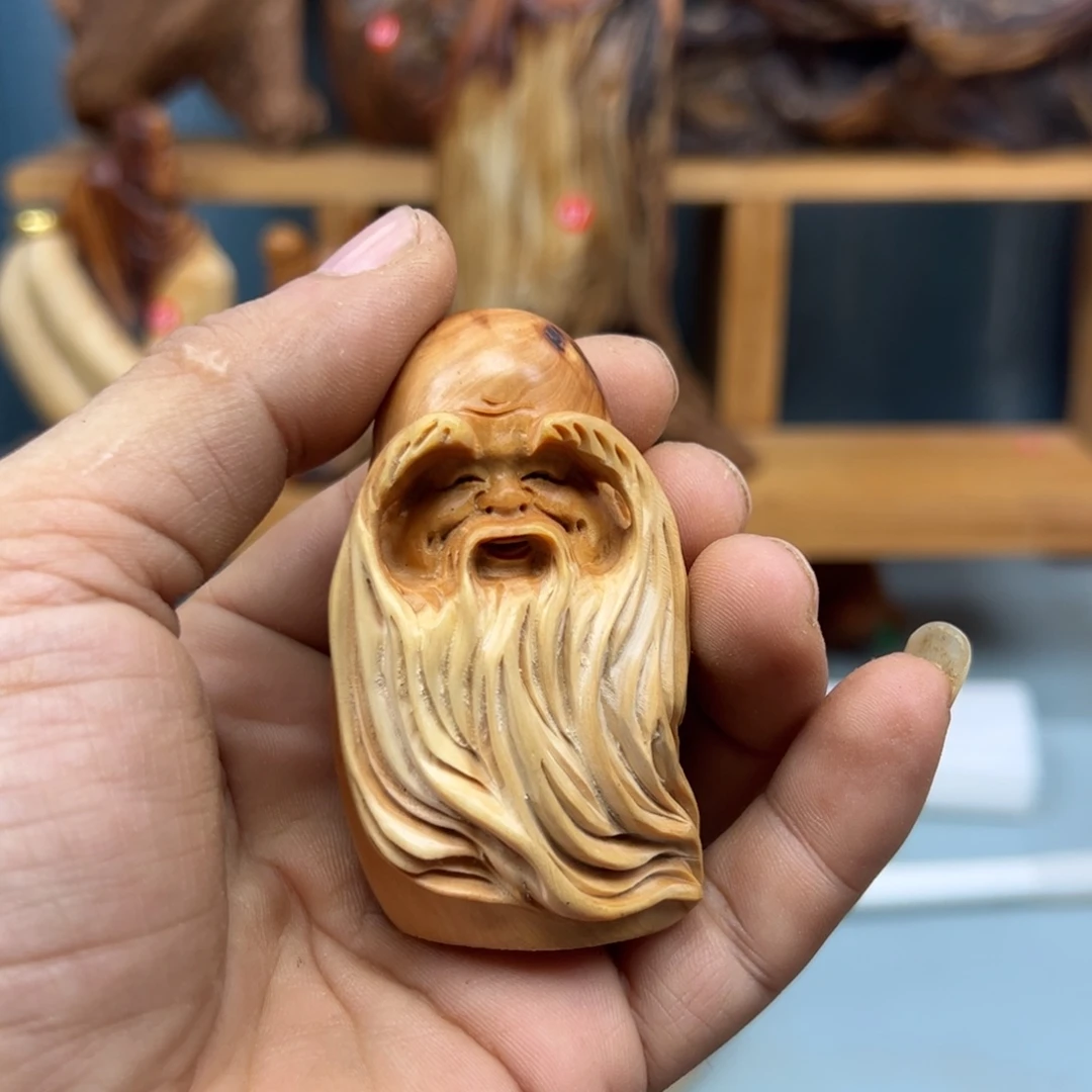 如***形木崖柏木摆件手把件